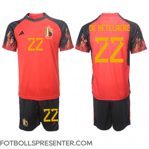 Belgien Charles De Ketelaere #22 Hemmatröja Barn VM 2022 Kortärmad (+ korta byxor)